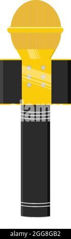 Golden mic, illustration, vector on a white background. Stock Vector