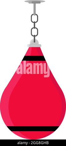 One red boxing bag, illustration, vector on a white background Stock Vector