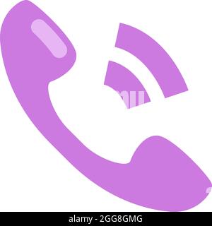 Purple phone, illustration, vector on a white background. Stock Vector