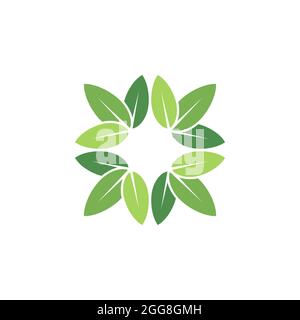 Leaf logo vector illustration design template. Stock Vector
