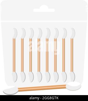 Small cotton buds, illustration, vector on a white background. Stock Vector