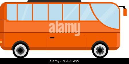 Orange bus, illustration, vector on a white background Stock Vector
