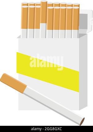 Pack of cigarettes, illustration, vector on a white background. Stock Vector