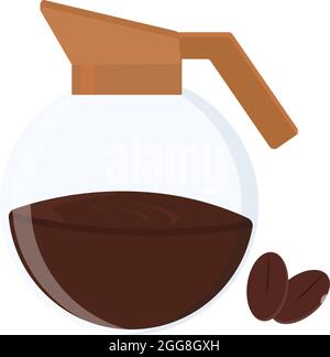 Coffee pot, illustration, vector on a white background. Stock Vector