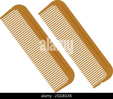 Two hair combs, illustration, vector on a white background. Stock Vector
