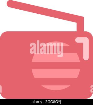 Red pink radio, illustration, vector on a white background. Stock Vector