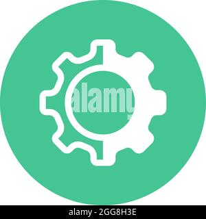 White web gear, illustration, vector on a white background. Stock Vector