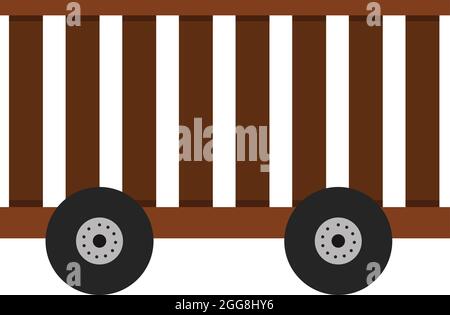 Wooden cart, illustration, vector on a white background. Stock Vector