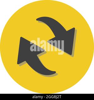 Replay arrow button, illustration, vector, on a white background. Stock Vector