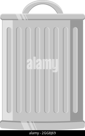 Grey dustbin, illustration, vector on a white background. Stock Vector