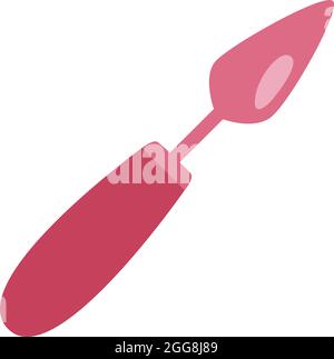 Red palette knife, illustration, vector, on a white background. Stock Vector