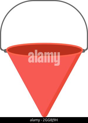 Fire extinguisher bucket, illustration, vector on a white background. Stock Vector