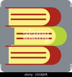 Three books, illustration, vector, on a white background. Stock Vector