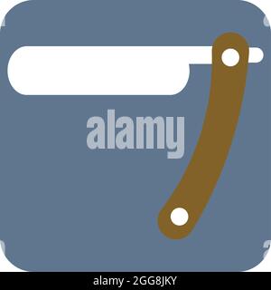 Barber shop razor, illustration, vector, on a white background. Stock Vector