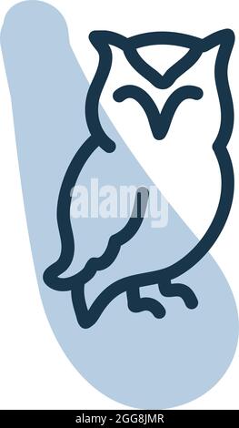 Standing owl, illustration, vector, on a white background. Stock Vector