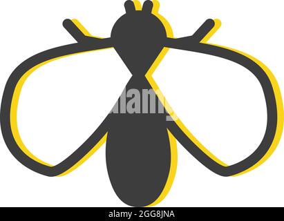Black moth, illustration, vector, on a white background. Stock Vector