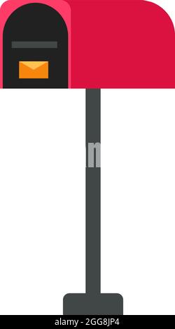 Red letterbox, illustration, vector on a white background. Stock Vector