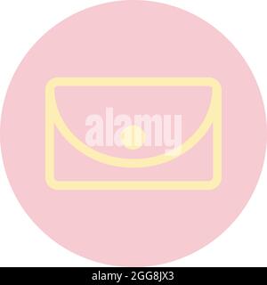 Yellow wallet,illustration, vector, on a white background. Stock Vector