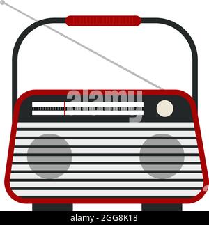Red radio, illustration, vector on a white background. Stock Vector