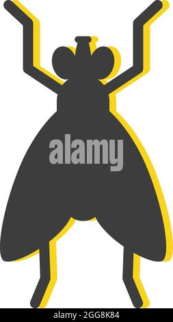 Black bug with wings, illustration, vector, on a white background. Stock Vector