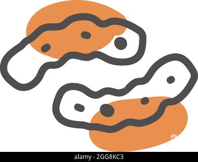 Orange virus, illustration, vector, on a white background. Stock Vector