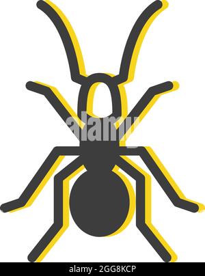 Yellow ant isolated on white background illustration Stock Vector Image ...