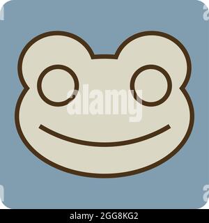 Brown frog head, illustration, vector, on a white background. Stock Vector