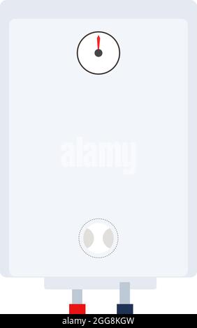 White water heater, illustration, vector on a white background. Stock Vector