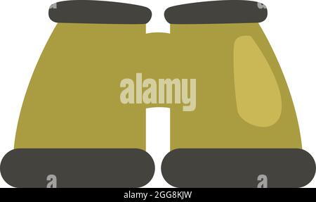 Green binoculars, illustration, vector, on a white background. Stock Vector