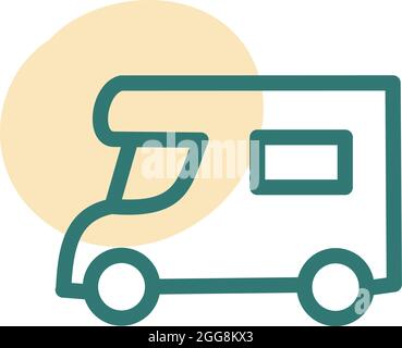 Blue camper car, illustration, vector, on a white background. Stock Vector