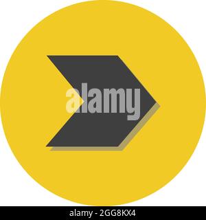 Right pointing arrow, illustration, vector, on a white background. Stock Vector