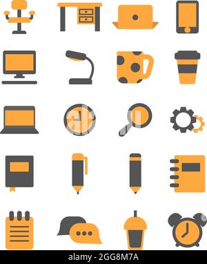 Working day, illustration, vector, on a white background. Stock Vector