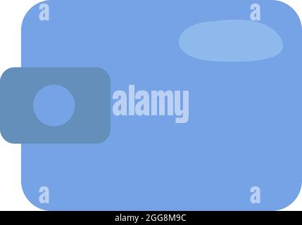 Blue wallet, illustration, vector, on a white background. Stock Vector