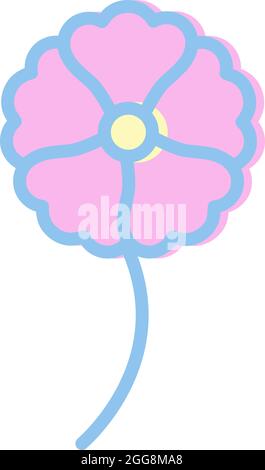 Pink crocus flower, illustration, vector, on a white background. Stock Vector