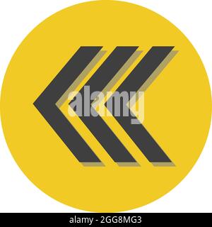 Arrow pointing left, illustration, vector, on a white background. Stock Vector