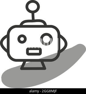 Grey robot, illustration, vector, on a white background. Stock Vector
