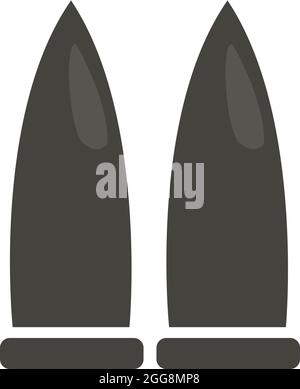 Black bullet, illustration, vector, on a white background. Stock Vector