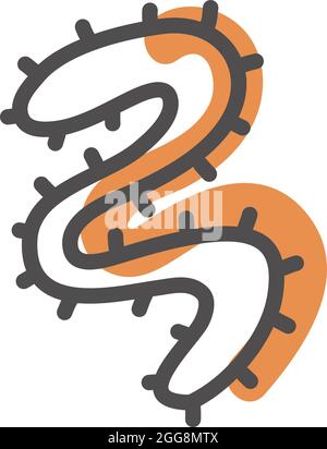 Worm bacteria, illustration, vector, on a white background. Stock Vector