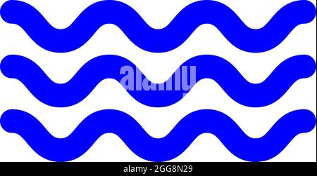 Blue sea waves, illustration, vector, on a white background. Stock Vector