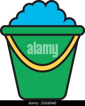 Cleaning bucket, illustration, vector, on a white background. Stock Vector