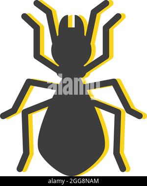 Black ant, illustration, vector on a white background Stock Vector ...