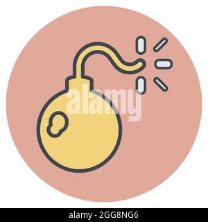 Icon Vector of Bomb - Color Mate Style - Simple illustration, Editable stroke, Design template vector, Good for prints, posters, advertisements, annou Stock Vector