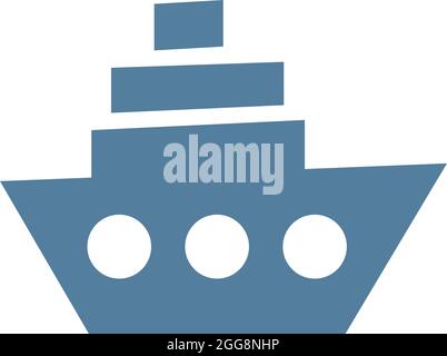 Ship delivery, illustration, vector, on a white background. Stock Vector