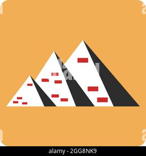 Three pyramids, illustration, vector, on a white background. Stock Vector