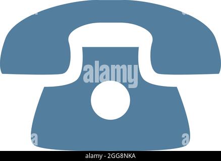 Blue telephone, illustration, vector, on a white background. Stock Vector