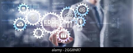 EDGE Computing technology internet concept. Mixed Media. Stock Photo