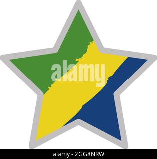 Gabon flag, illustration, vector, on a white background. Stock Vector