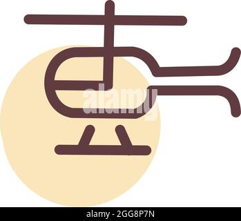 Flying helicopter, illustration, vector, on a white background. Stock Vector