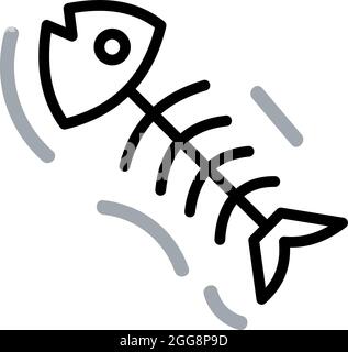 Fish bones, illustration, vector, on a white background. Stock Vector