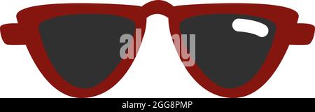 Red modern sunglasses, illustration, vector, on a white background. Stock Vector